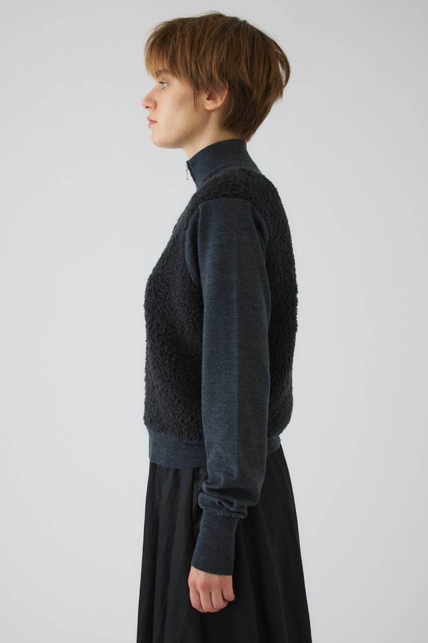 11/4- order start Boa vest-like zip knit C.GRY FREE