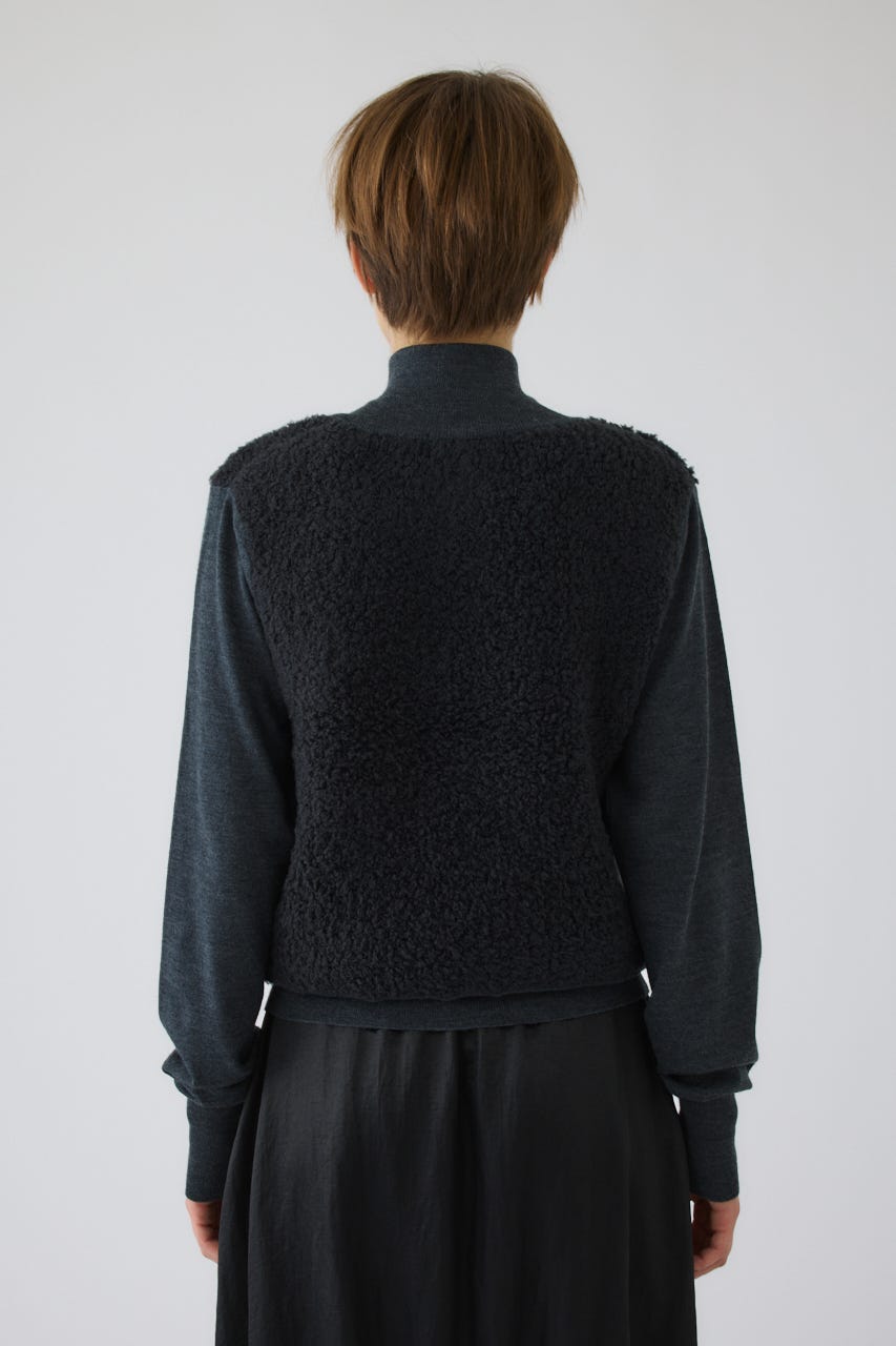 11/4- order start Boa vest-like zip knit C.GRY FREE
