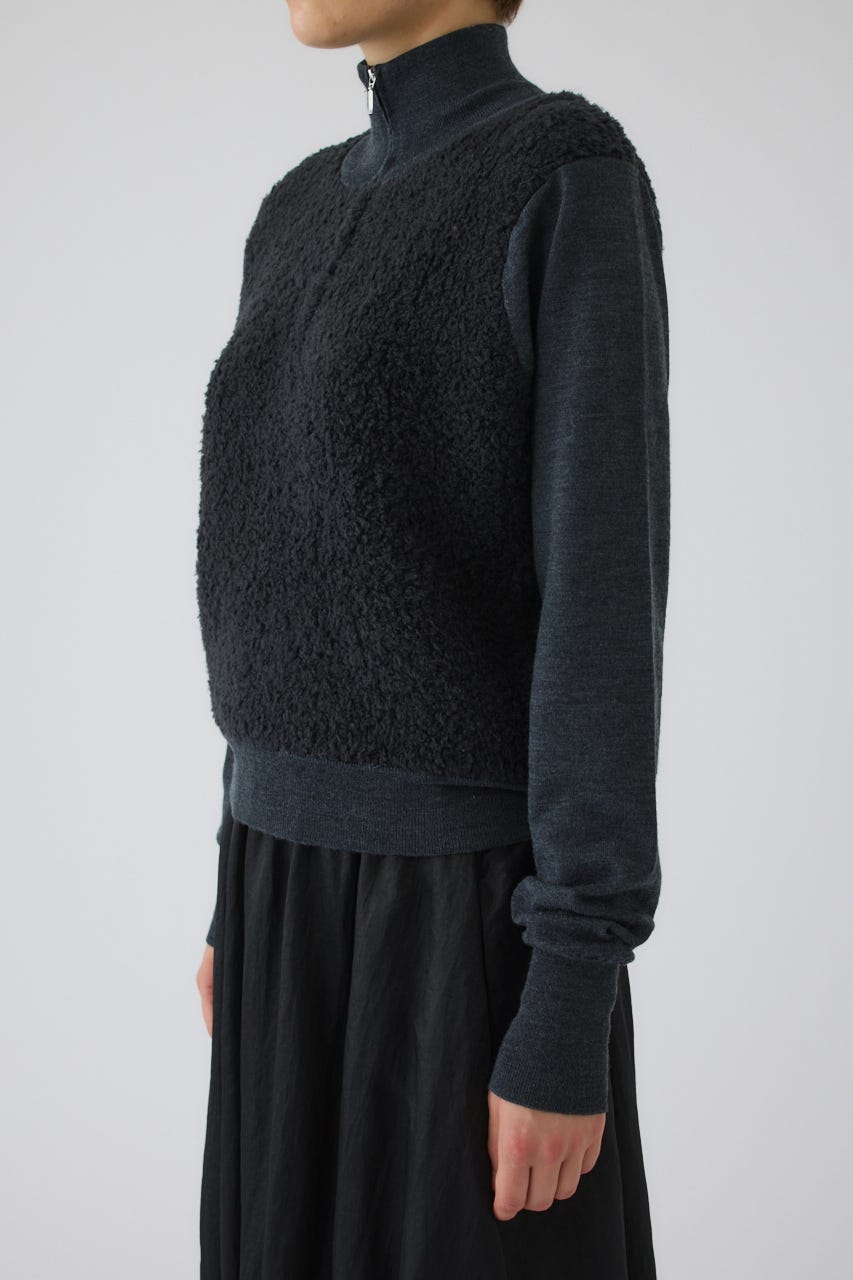 11/4- order start Boa vest-like zip knit C.GRY FREE