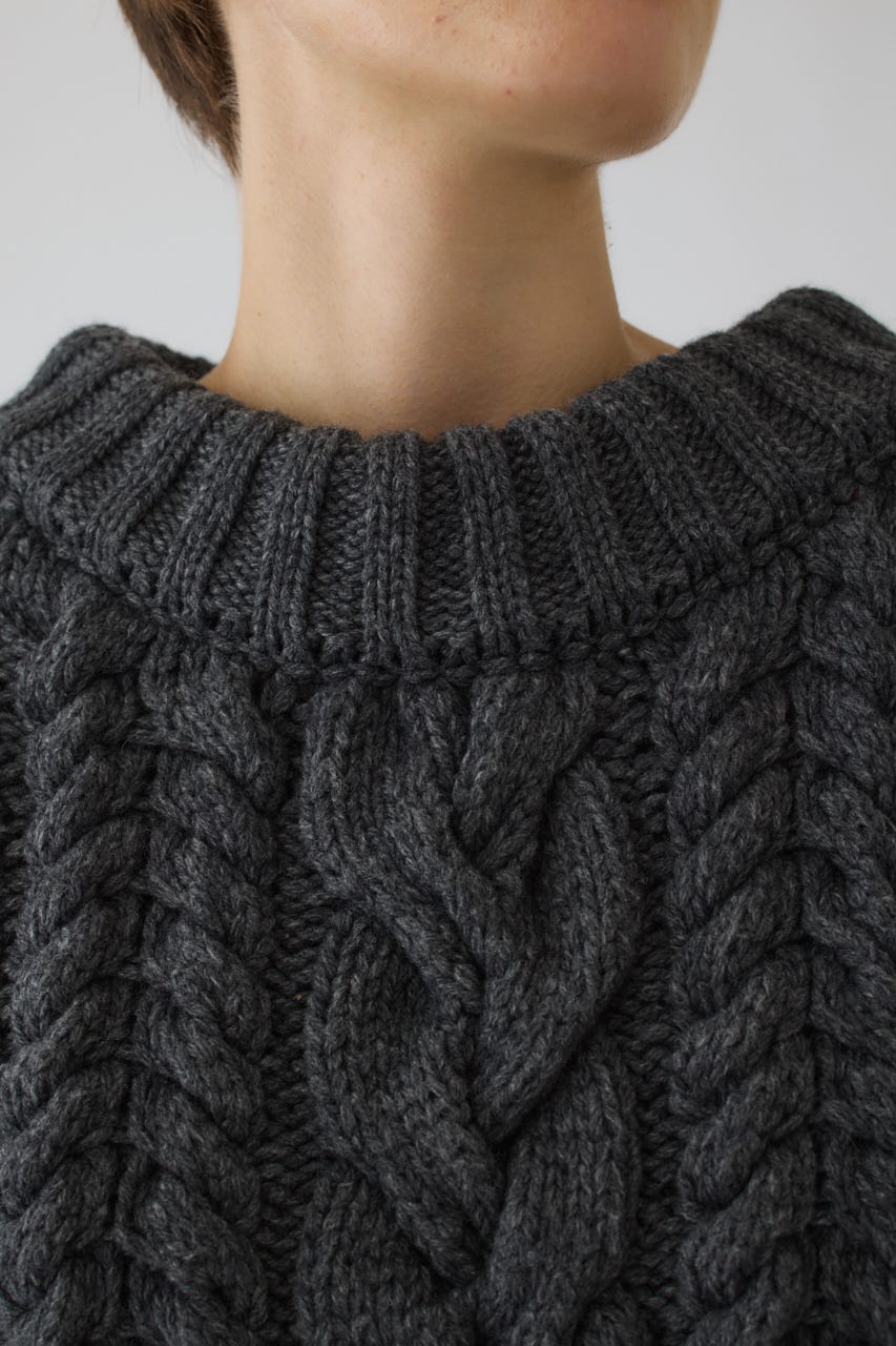 11/4- order start Handmade cable knit C.GRY FREE