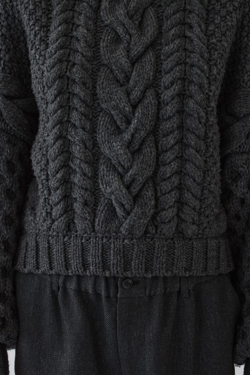 11/4- order start Handmade cable knit C.GRY FREE