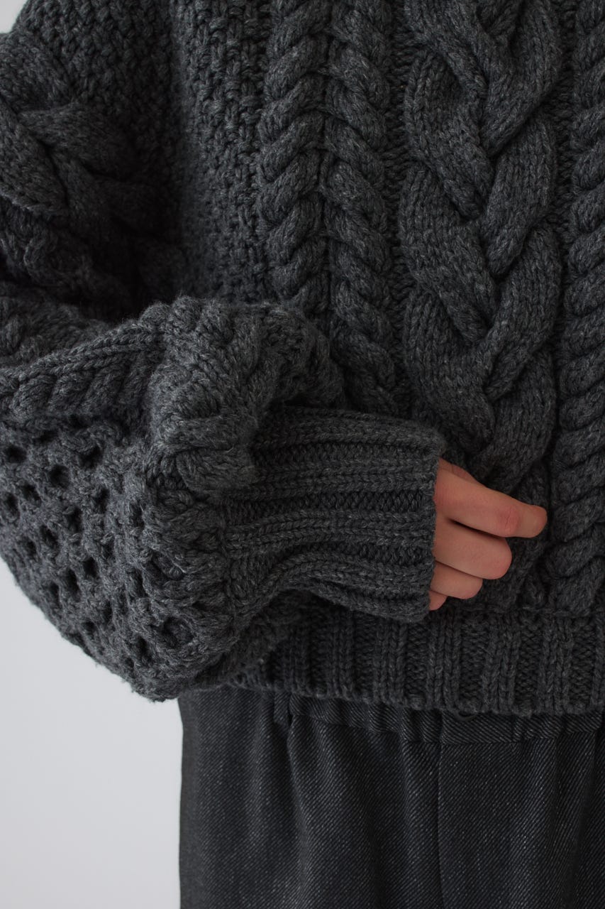 11/4- order start Handmade cable knit C.GRY FREE