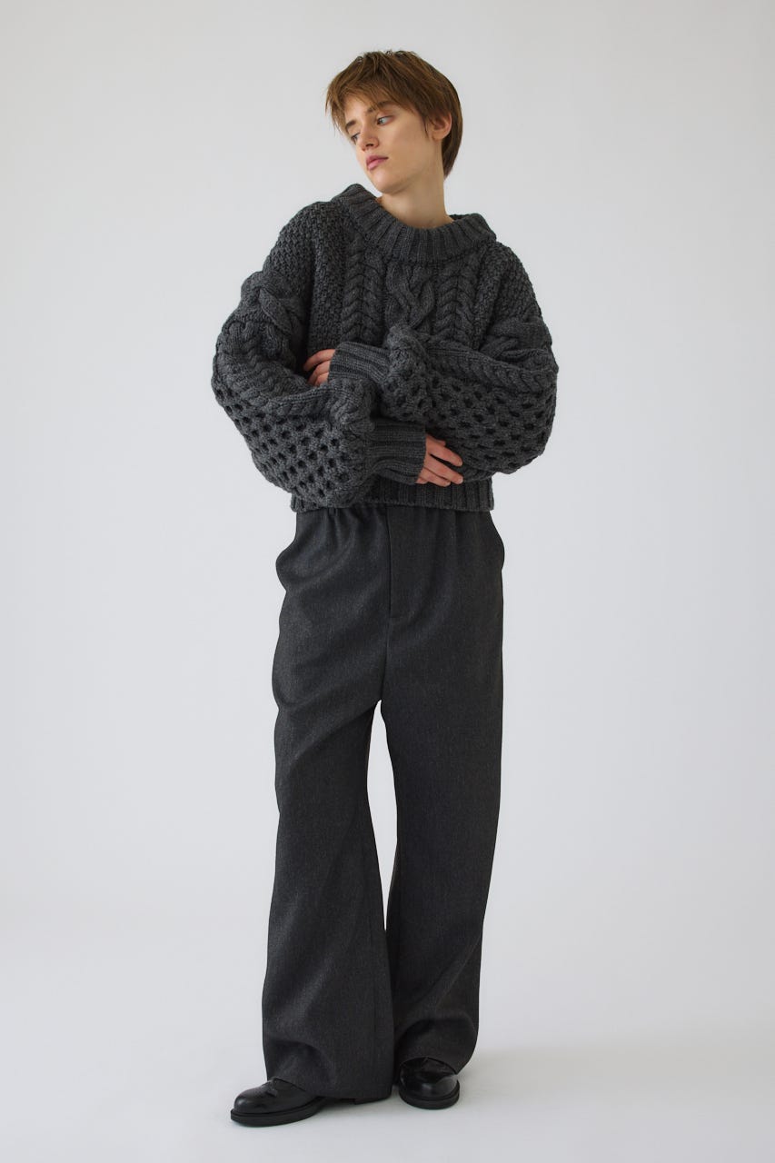 11/4- order start Handmade cable knit C.GRY FREE