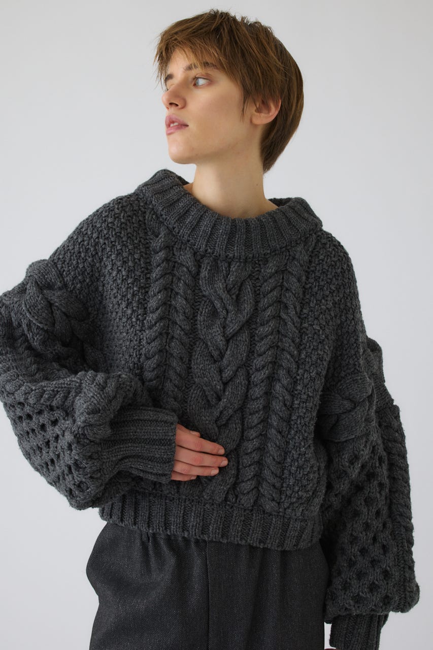 11/4- order start Handmade cable knit C.GRY FREE