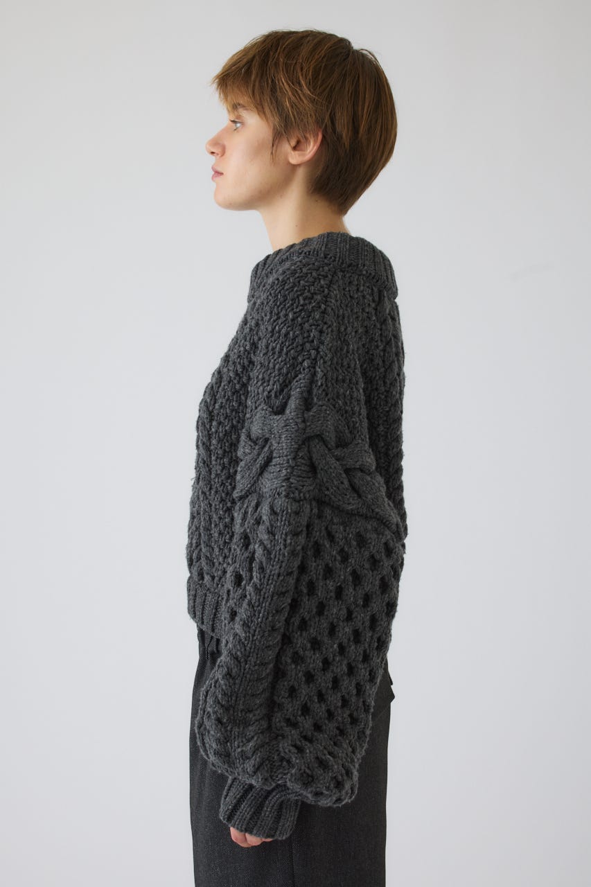 11/4- order start Handmade cable knit C.GRY FREE