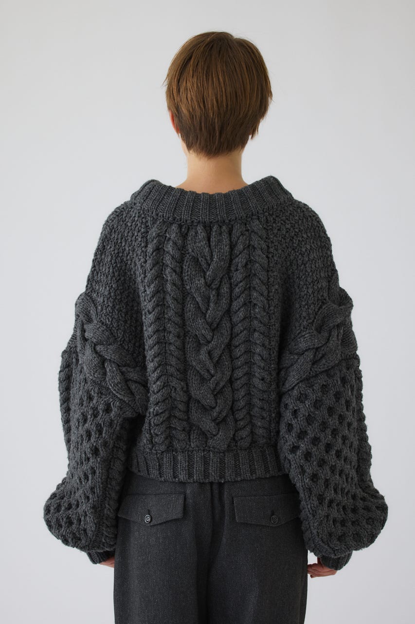 11/4- order start Handmade cable knit C.GRY FREE