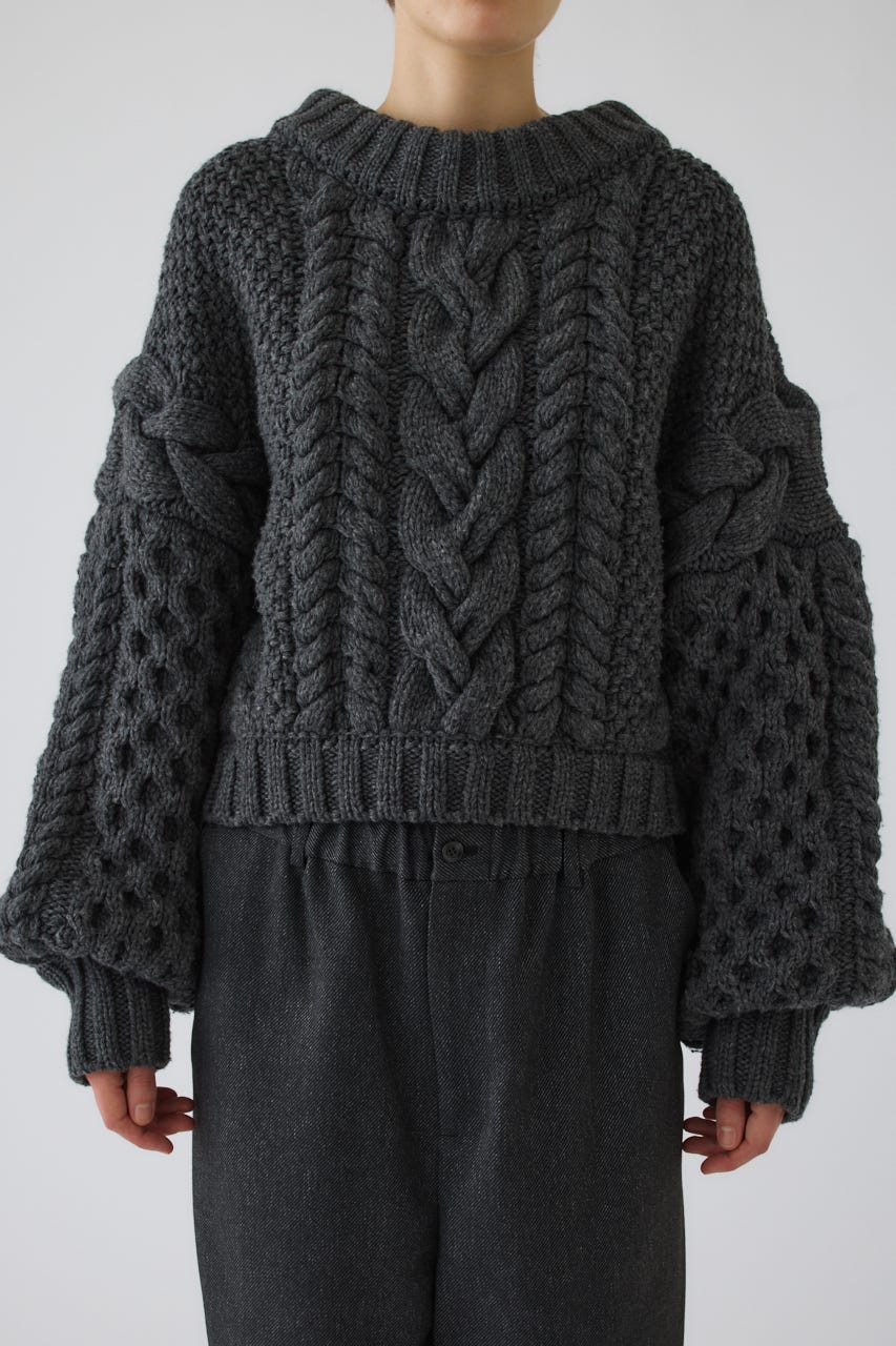 11/4- order start Handmade cable knit C.GRY FREE