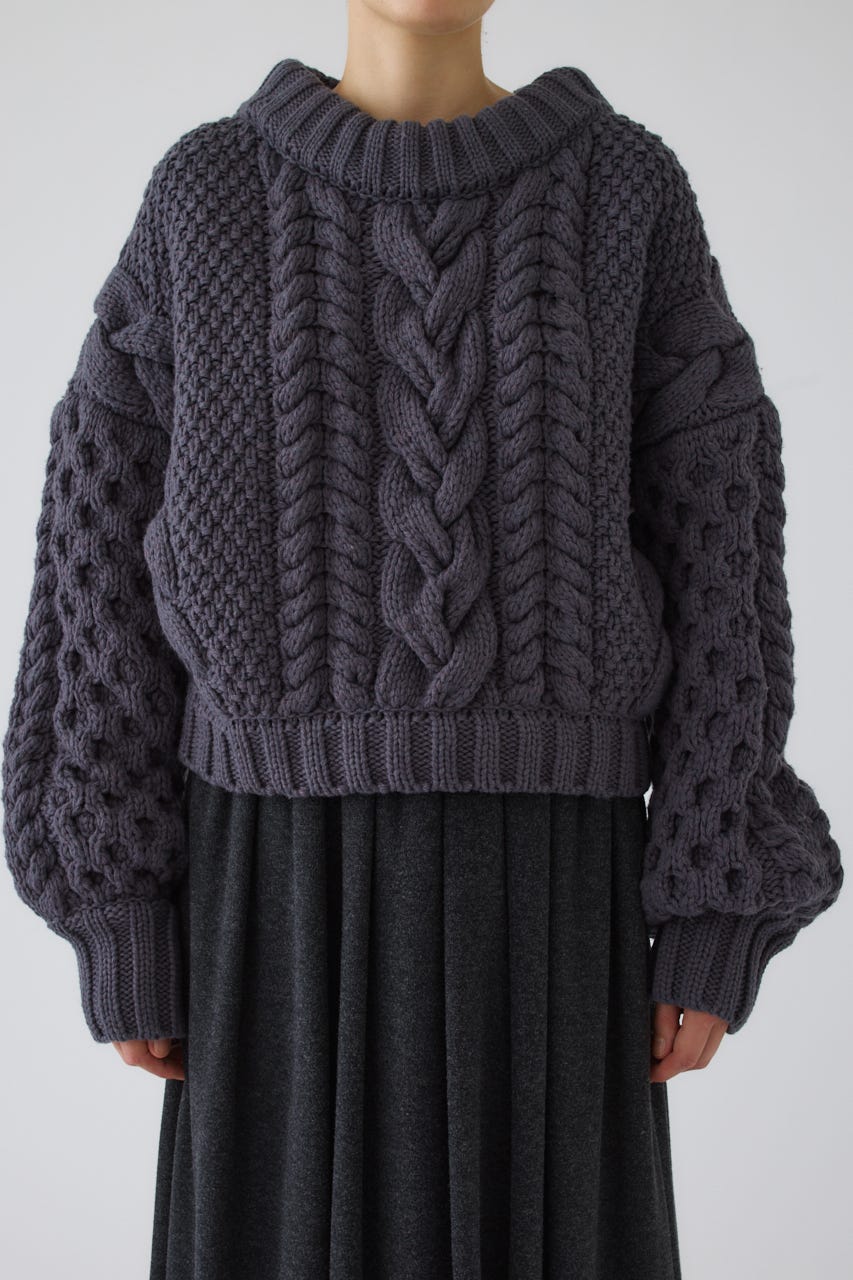 11/4- order start Handmade cable knit D/BLU FREE
