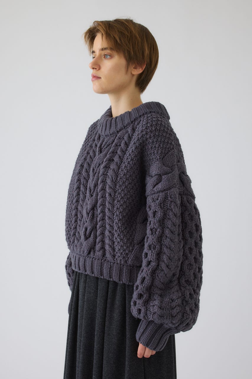 11/4- order start Handmade cable knit D/BLU FREE