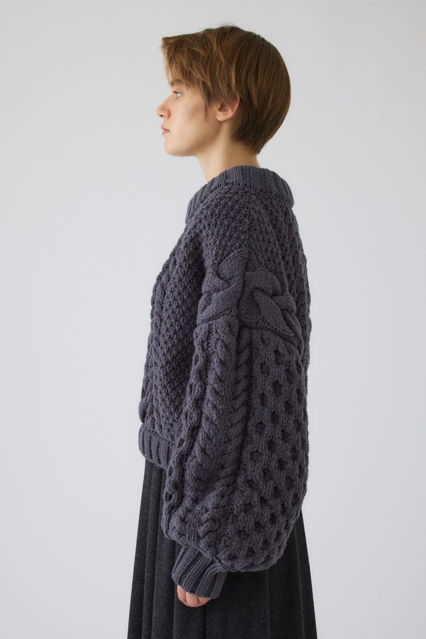 11/4- order start Handmade cable knit D/BLU FREE