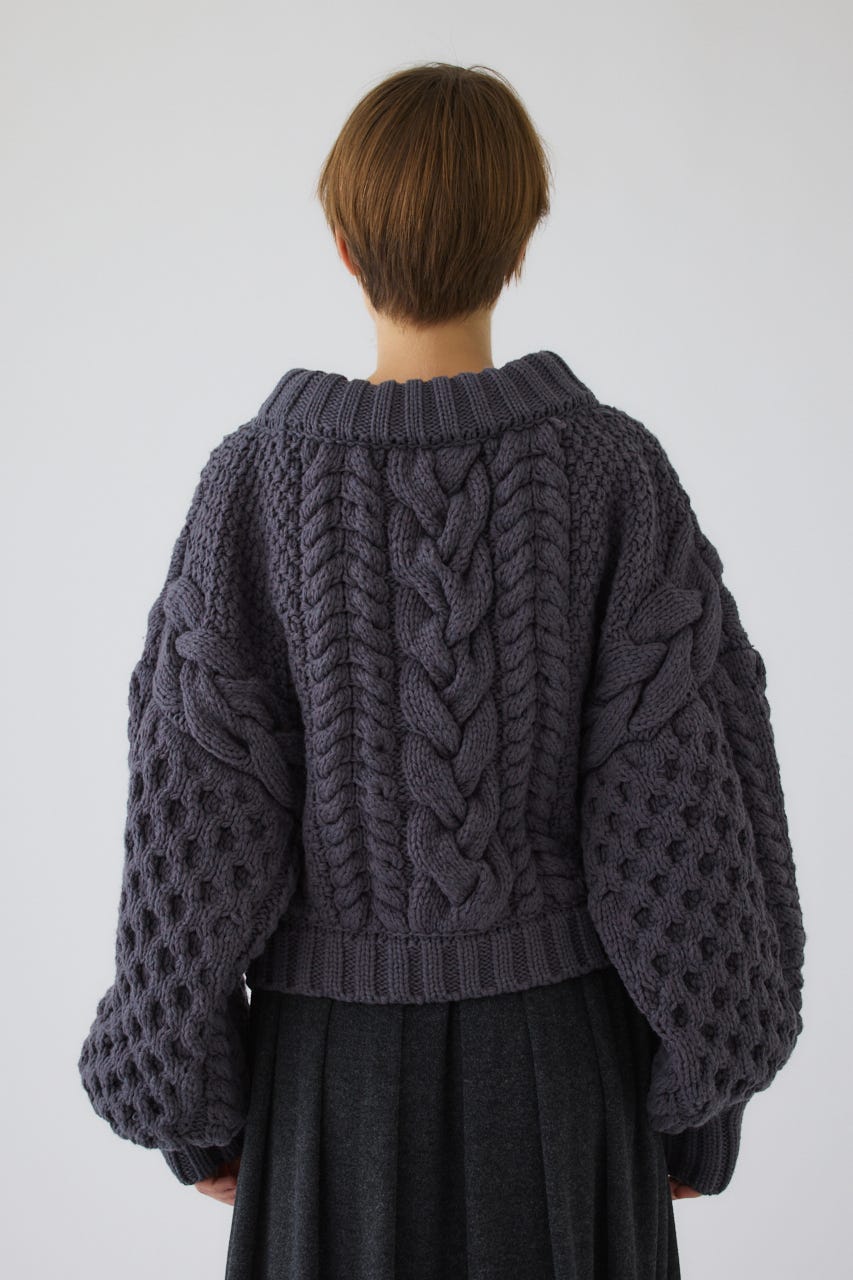 11/4- order start Handmade cable knit D/BLU FREE