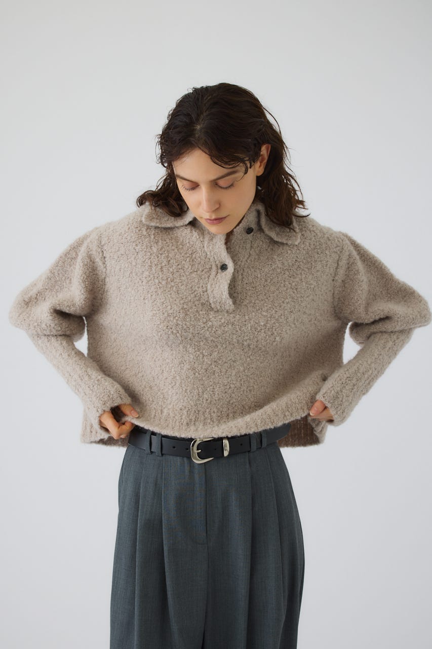 Boucle short knit L/GREIGE 38