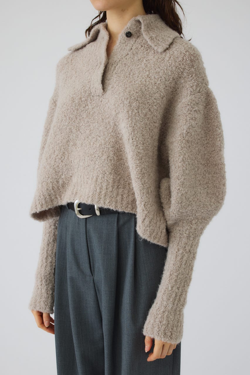 Boucle short knit L/GREIGE 38
