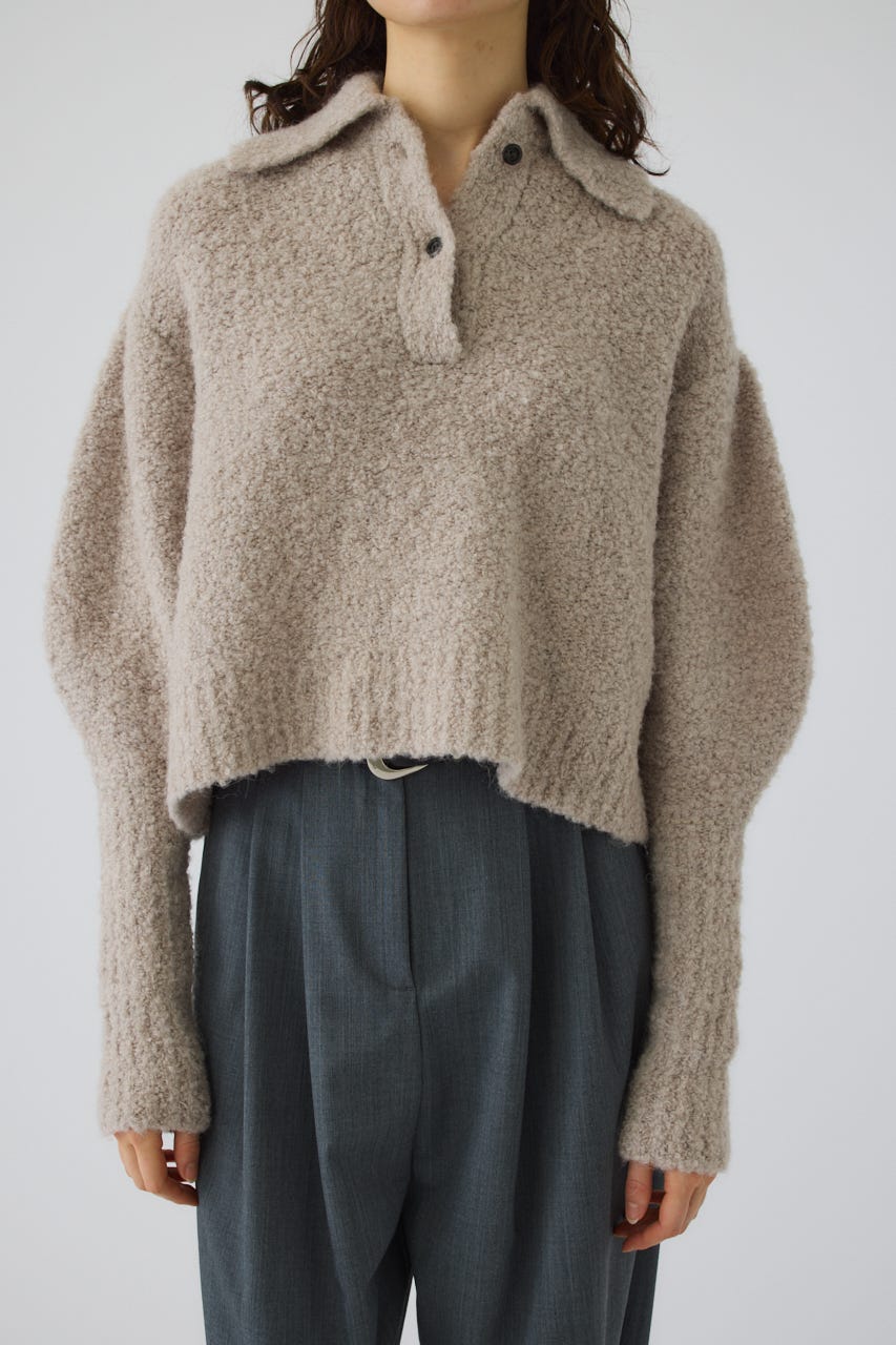 Boucle short knit L/GREIGE 38