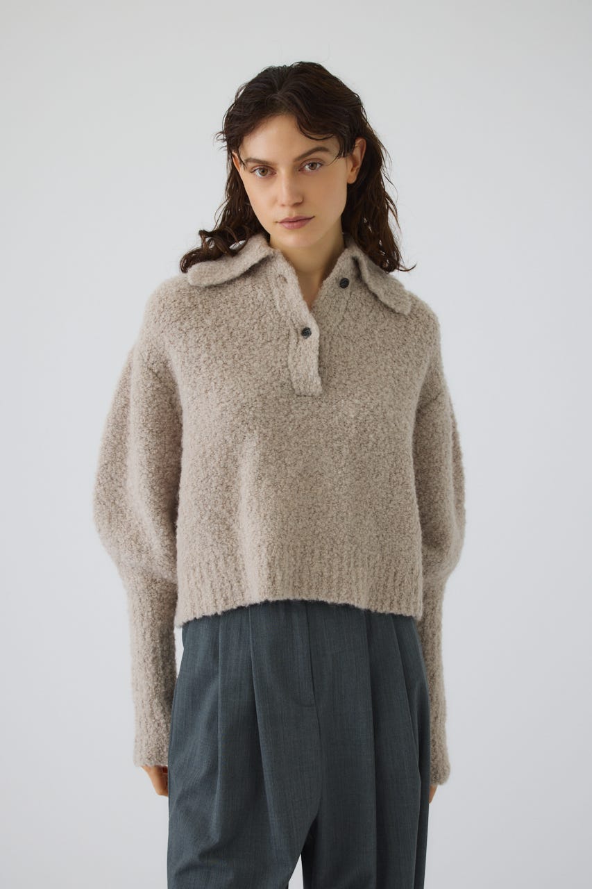 Boucle short knit L/GREIGE 38