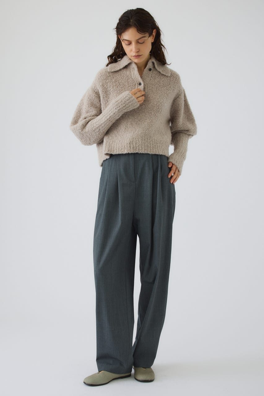 Boucle short knit L/GREIGE 38