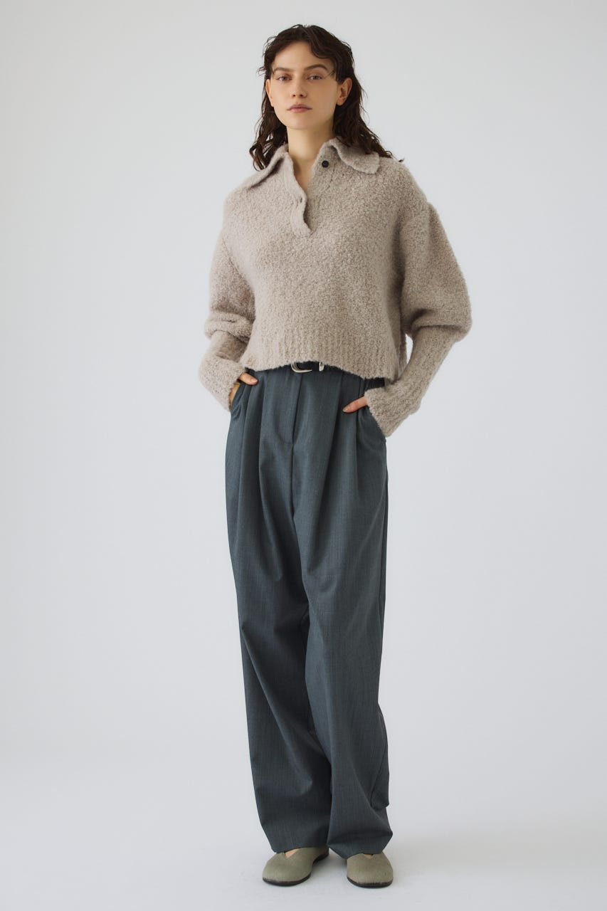 Boucle short knit L/GREIGE 38