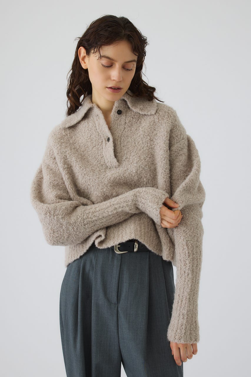 Boucle short knit L/GREIGE 38