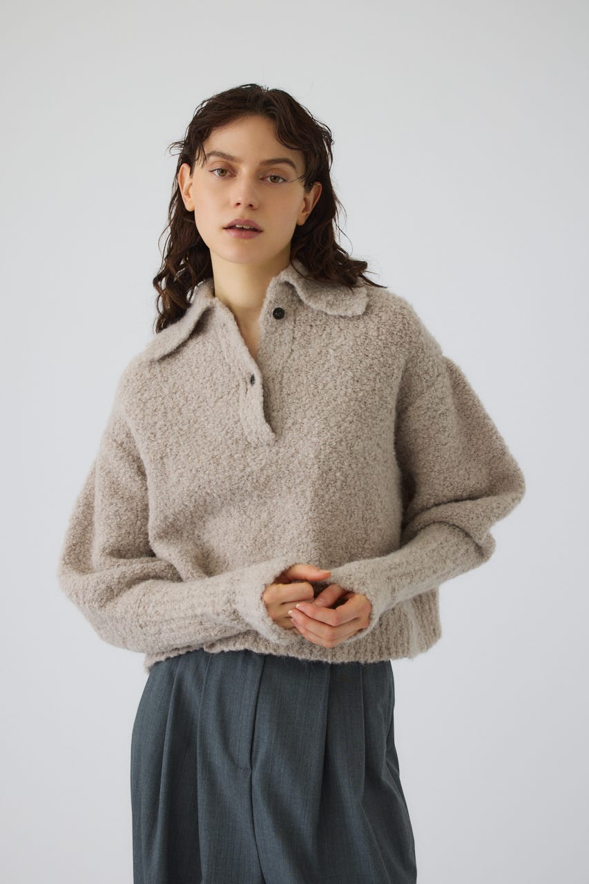 Boucle short knit L/GREIGE 38