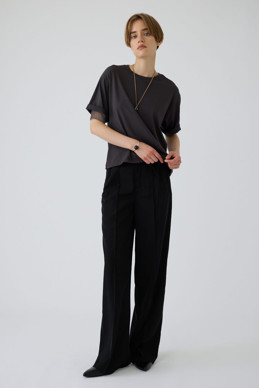 7/15- order start Mesh layered sleeve tee C.GRY FREE