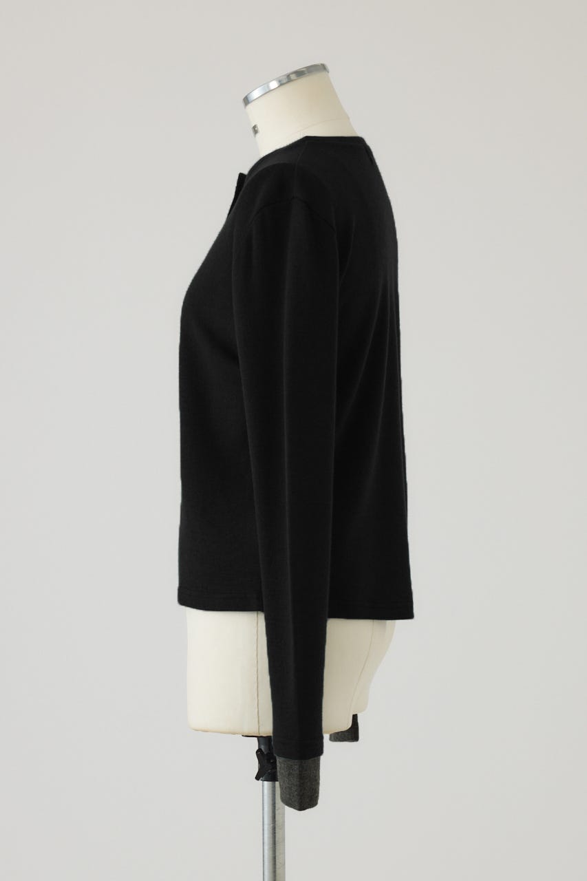 【26FW PRE ORDER】Essential henley cut tops BLK FREE