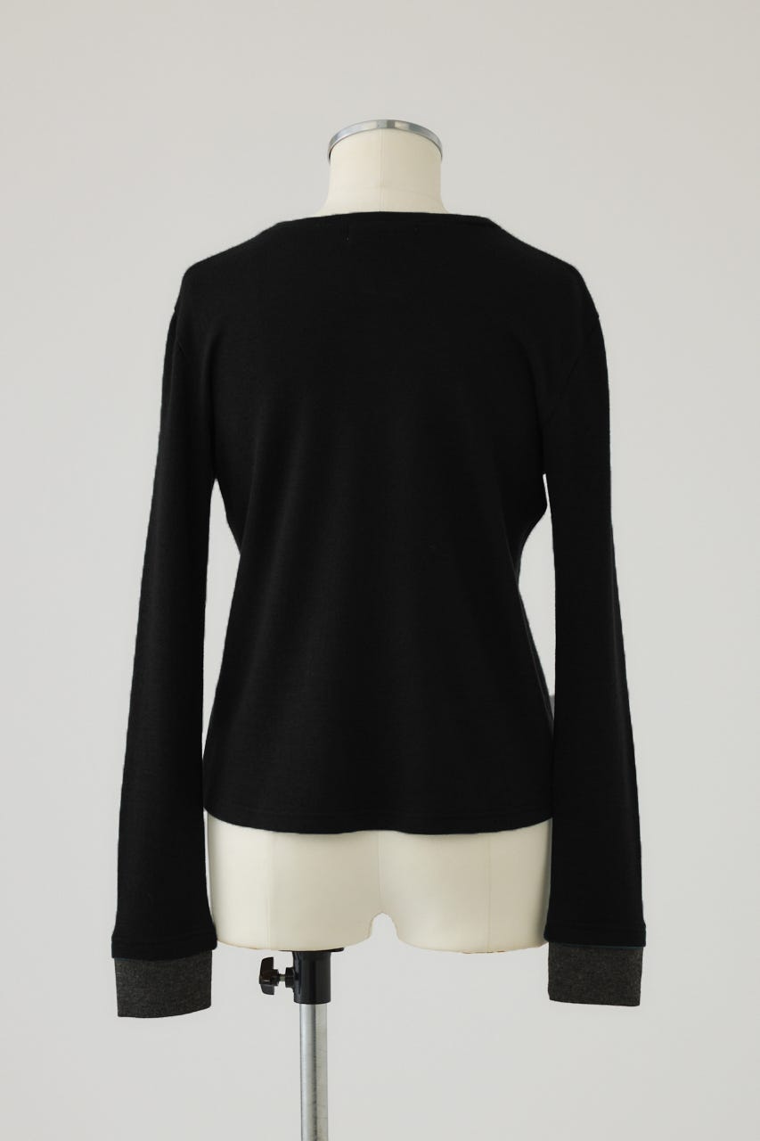 【26FW PRE ORDER】Essential henley cut tops BLK FREE