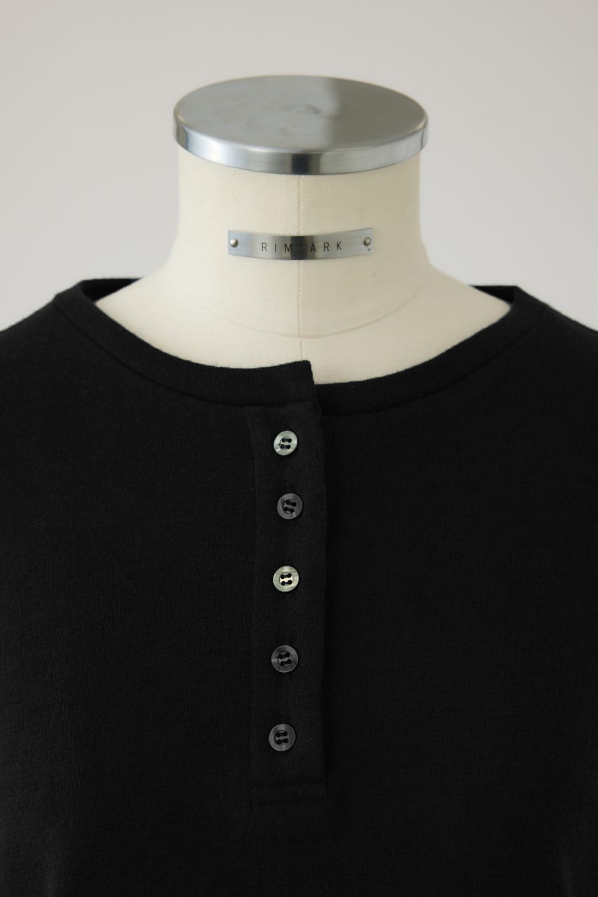 【26FW PRE ORDER】Essential henley cut tops BLK FREE
