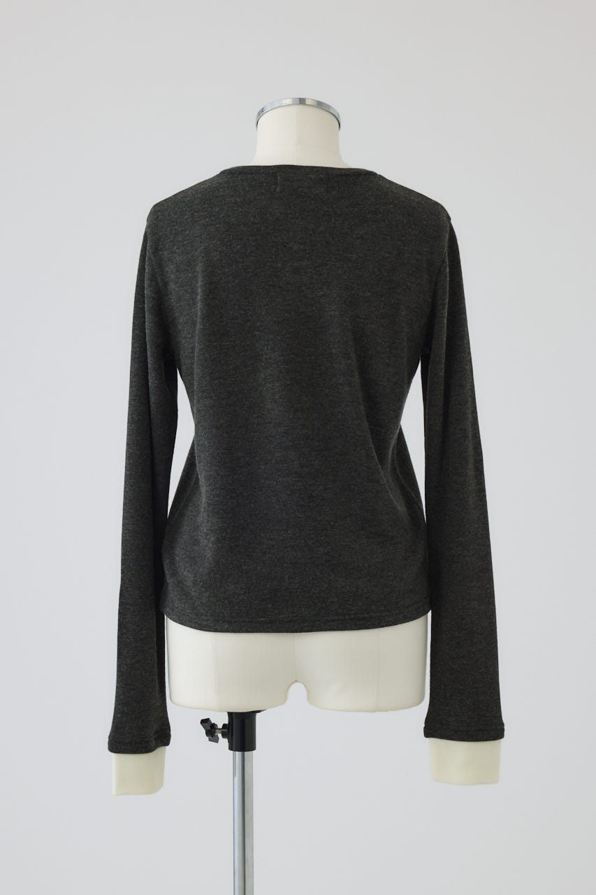 【26FW PRE ORDER】Essential henley cut tops C.GRY FREE