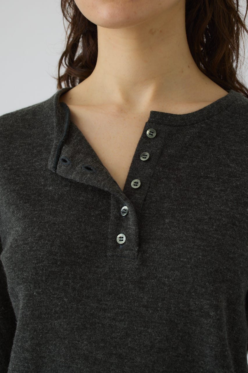 Essential henley cut tops C.GRY FREE