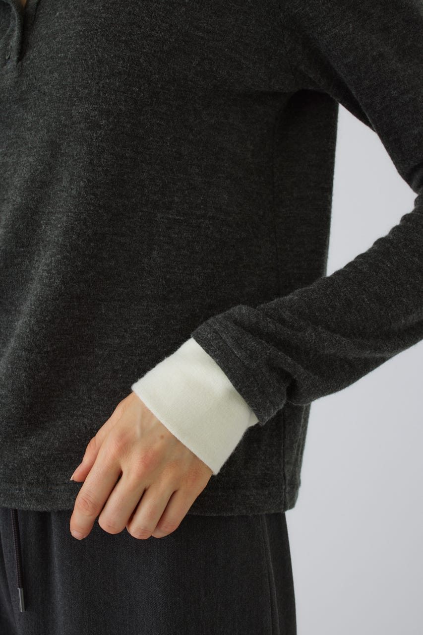 Essential henley cut tops C.GRY FREE