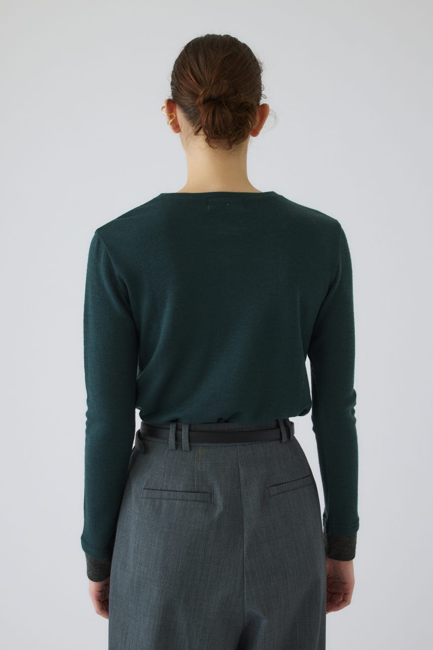 Essential henley cut tops GRN FREE