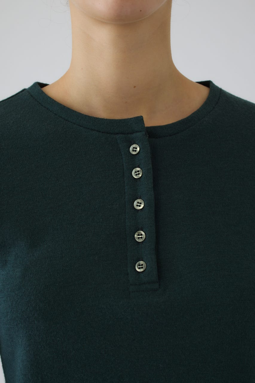 Essential henley cut tops GRN FREE