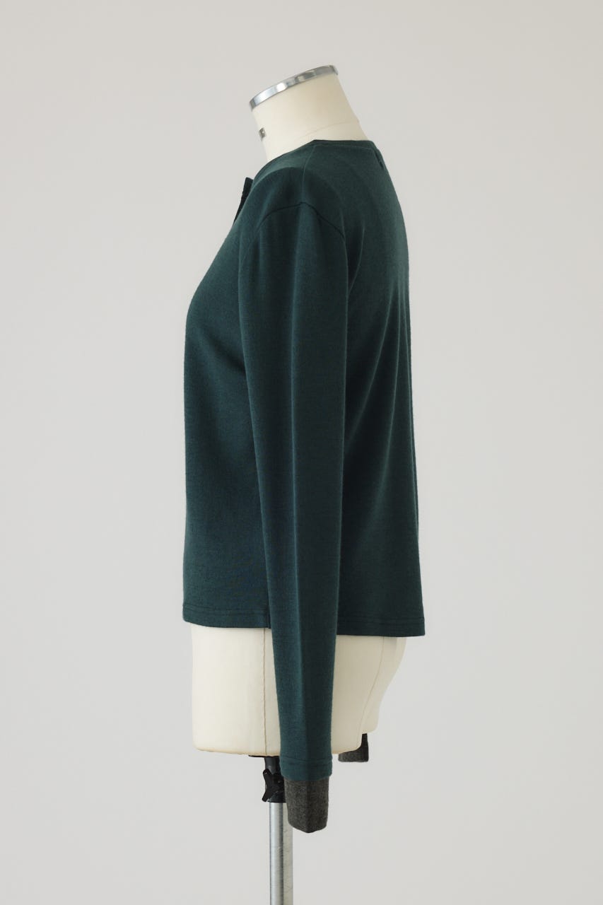 【26FW PRE ORDER】Essential henley cut tops GRN FREE
