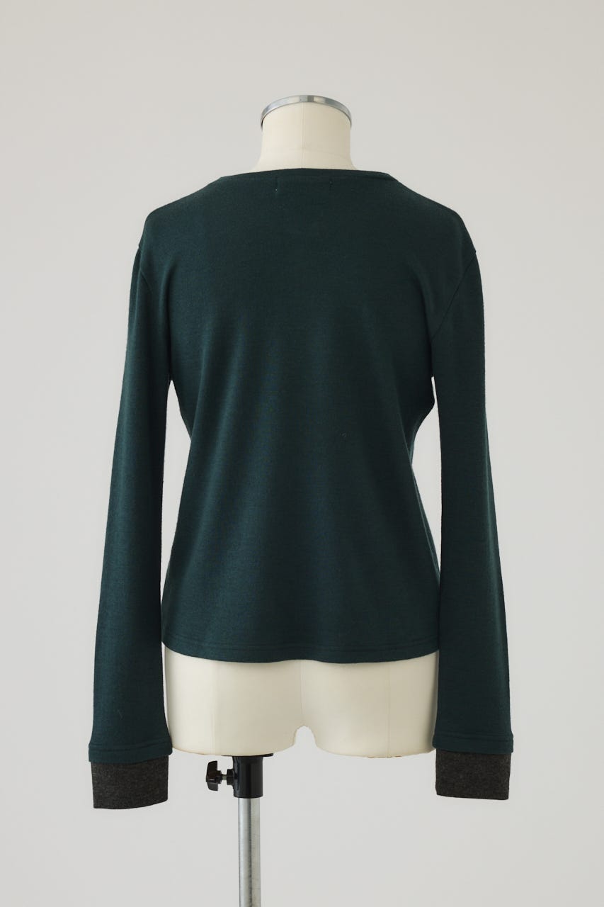 【26FW PRE ORDER】Essential henley cut tops GRN FREE