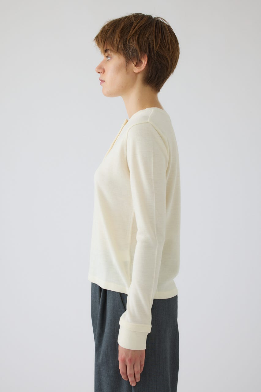 Essential henley cut tops WHT FREE