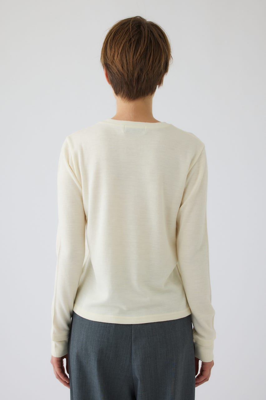 Essential henley cut tops WHT FREE