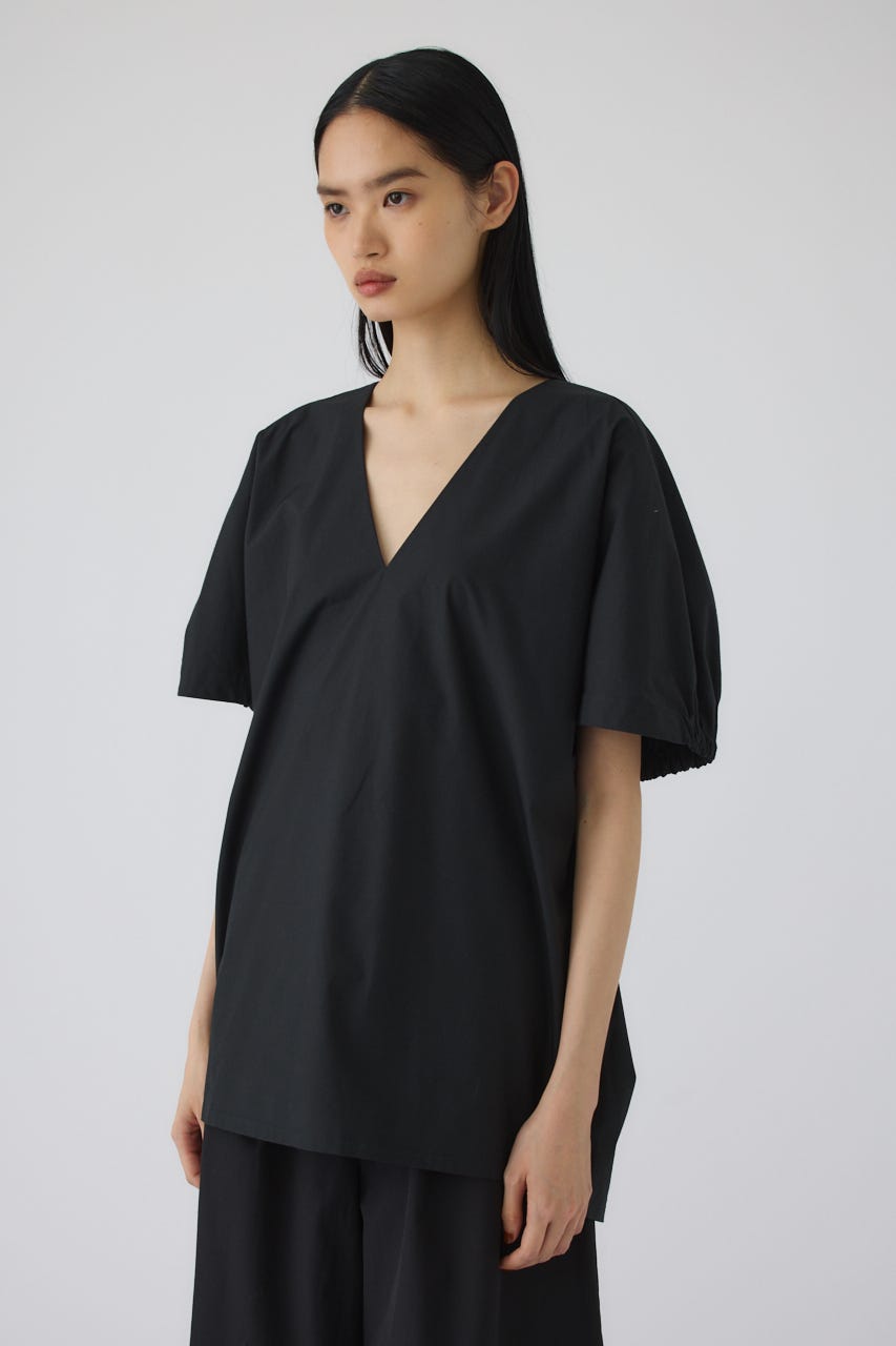 7/15- order start Gather sleeve v-neck PO BLK FREE