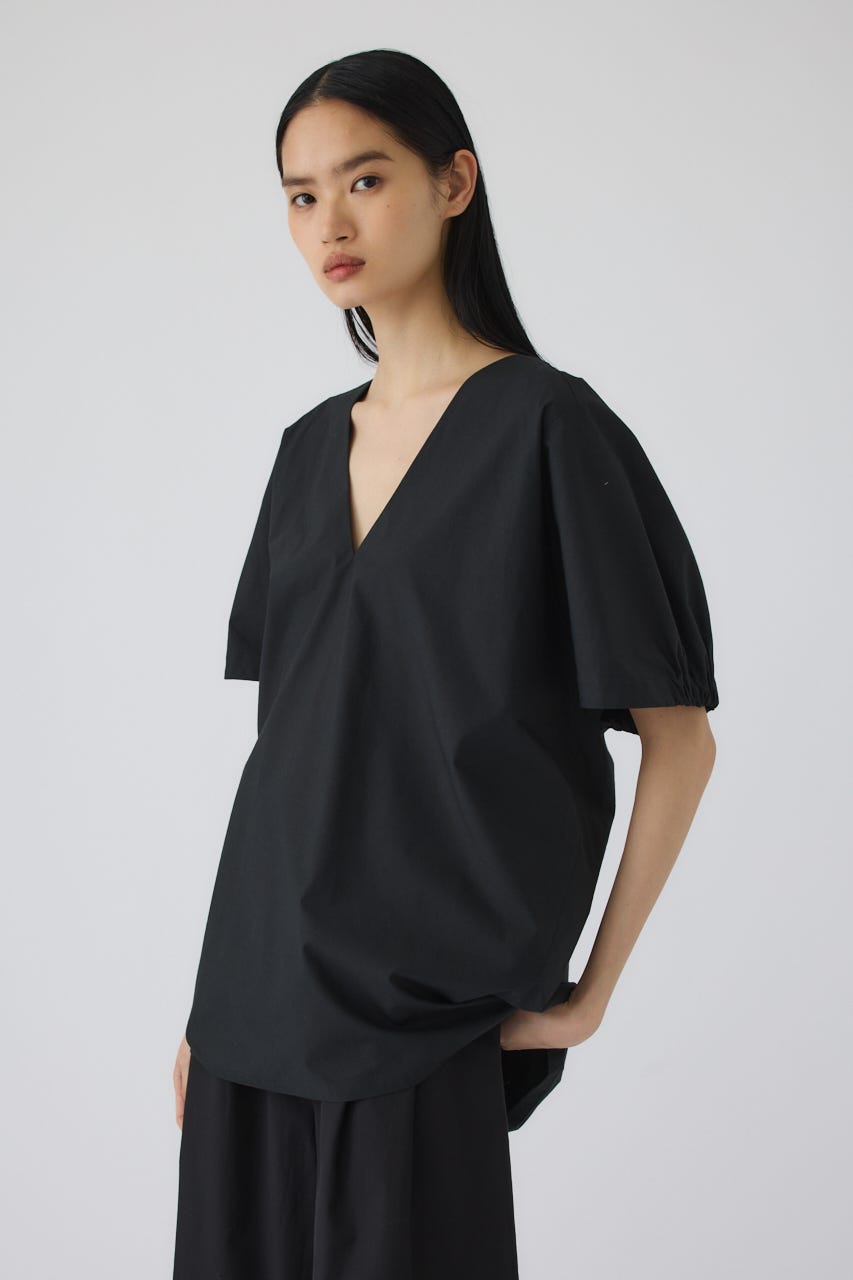 7/15- order start Gather sleeve v-neck PO BLK FREE