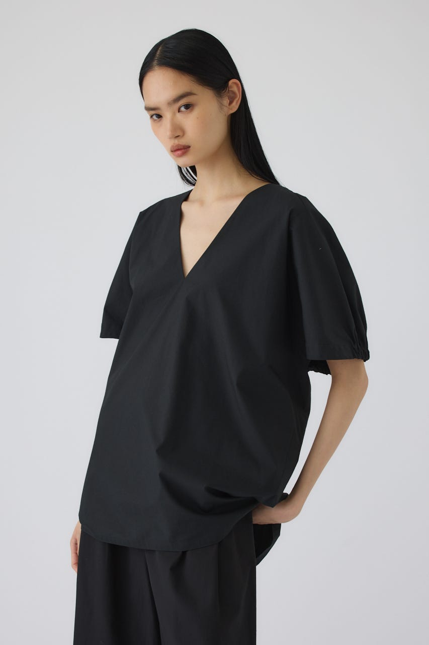 7/15- order start Gather sleeve v-neck PO BLK FREE