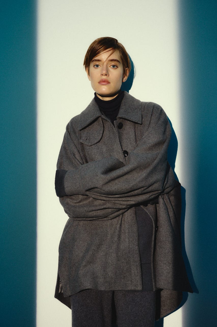 【26FW OUTER PRE ORDER】Round big sleeve CT GRY FREE