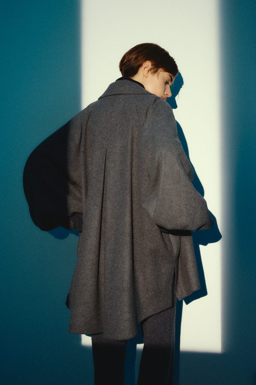 【26FW OUTER PRE ORDER】Round big sleeve CT GRY FREE