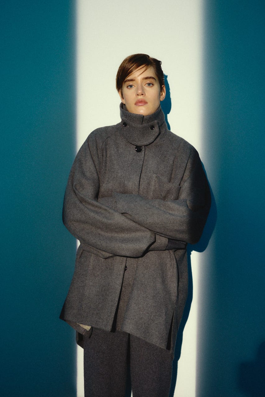 【26FW OUTER PRE ORDER】Round big sleeve CT GRY FREE