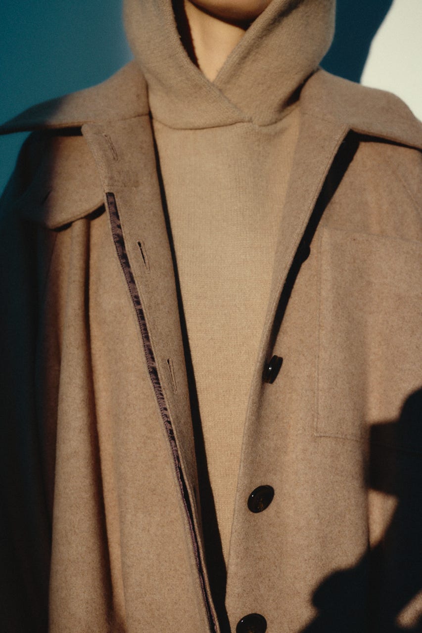 【26FW OUTER PRE ORDER】Round big sleeve CT L/BRN FREE