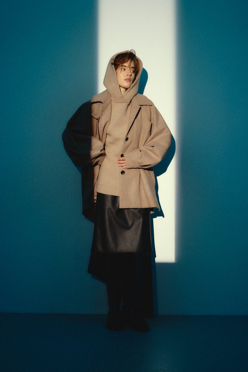 【26FW OUTER PRE ORDER】Round big sleeve CT L/BRN FREE