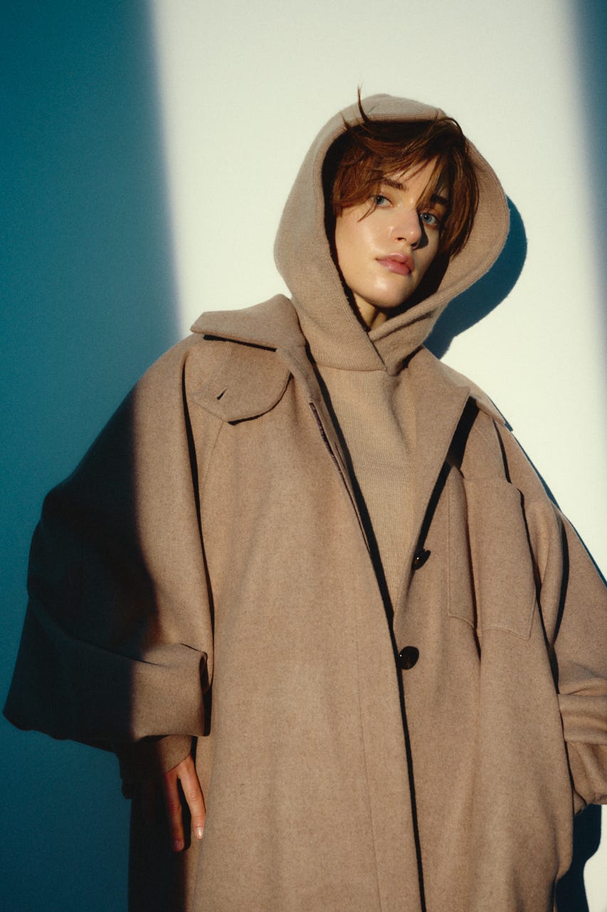 【26FW OUTER PRE ORDER】Round big sleeve CT L/BRN FREE