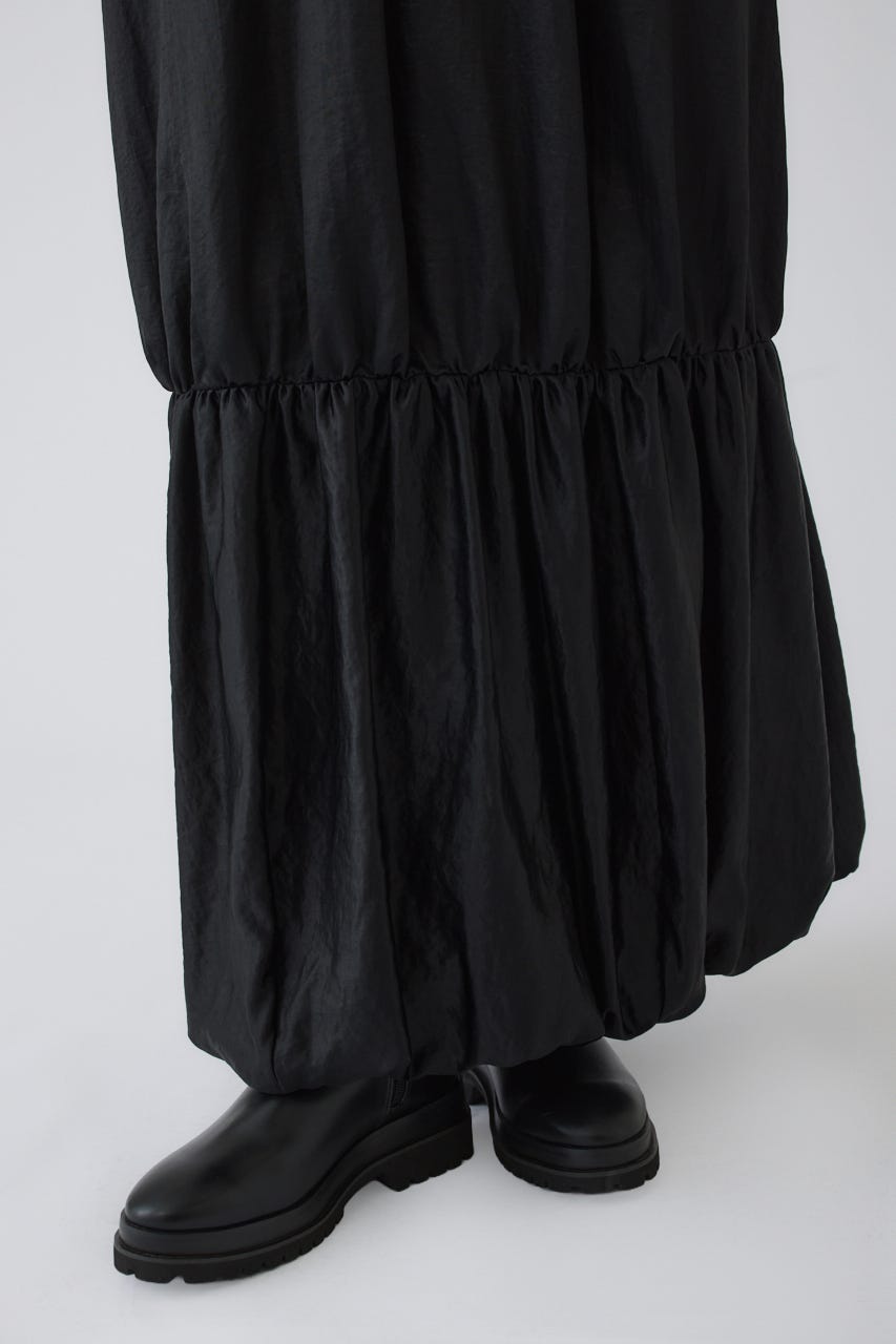 Leather like gather cocoon SK BLK 36