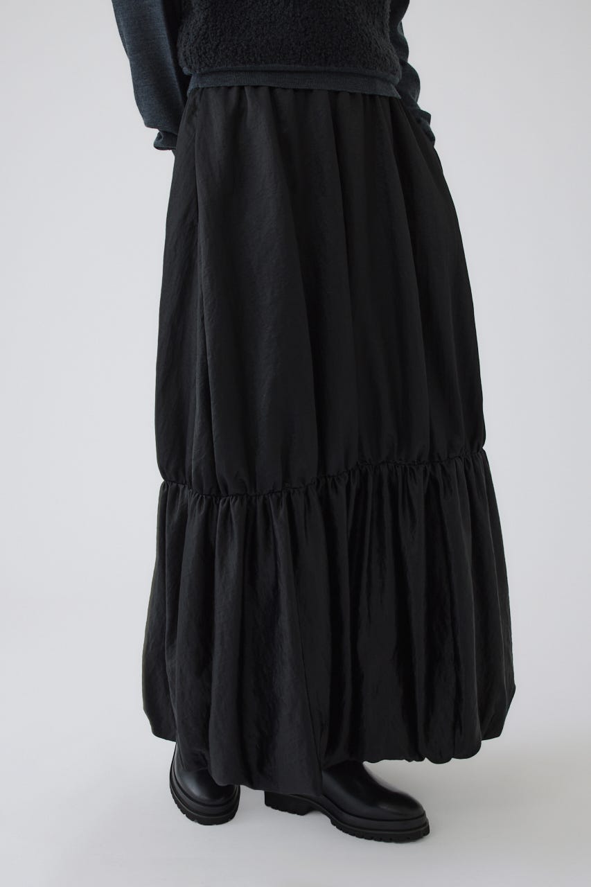 Leather like gather cocoon SK BLK 36
