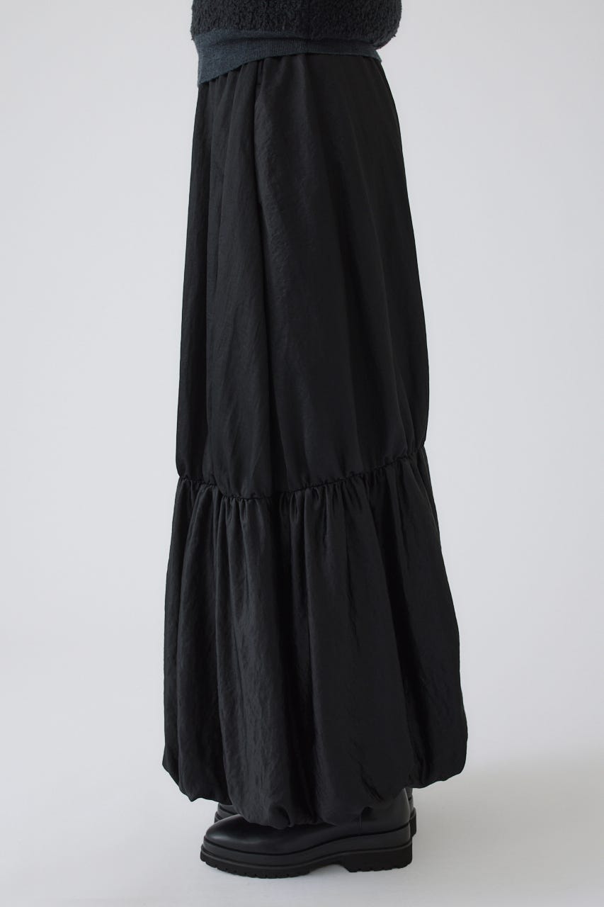 Leather like gather cocoon SK BLK 36