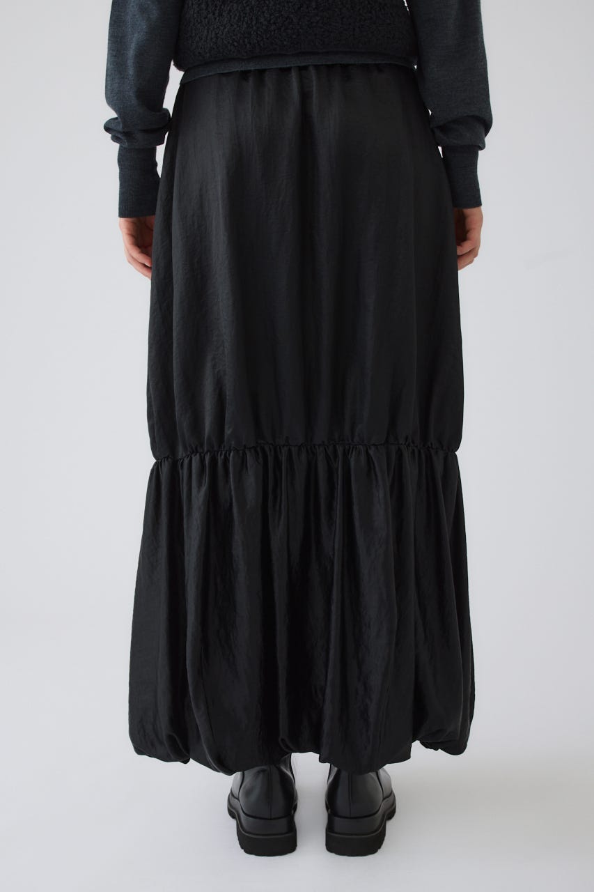 Leather like gather cocoon SK BLK 36