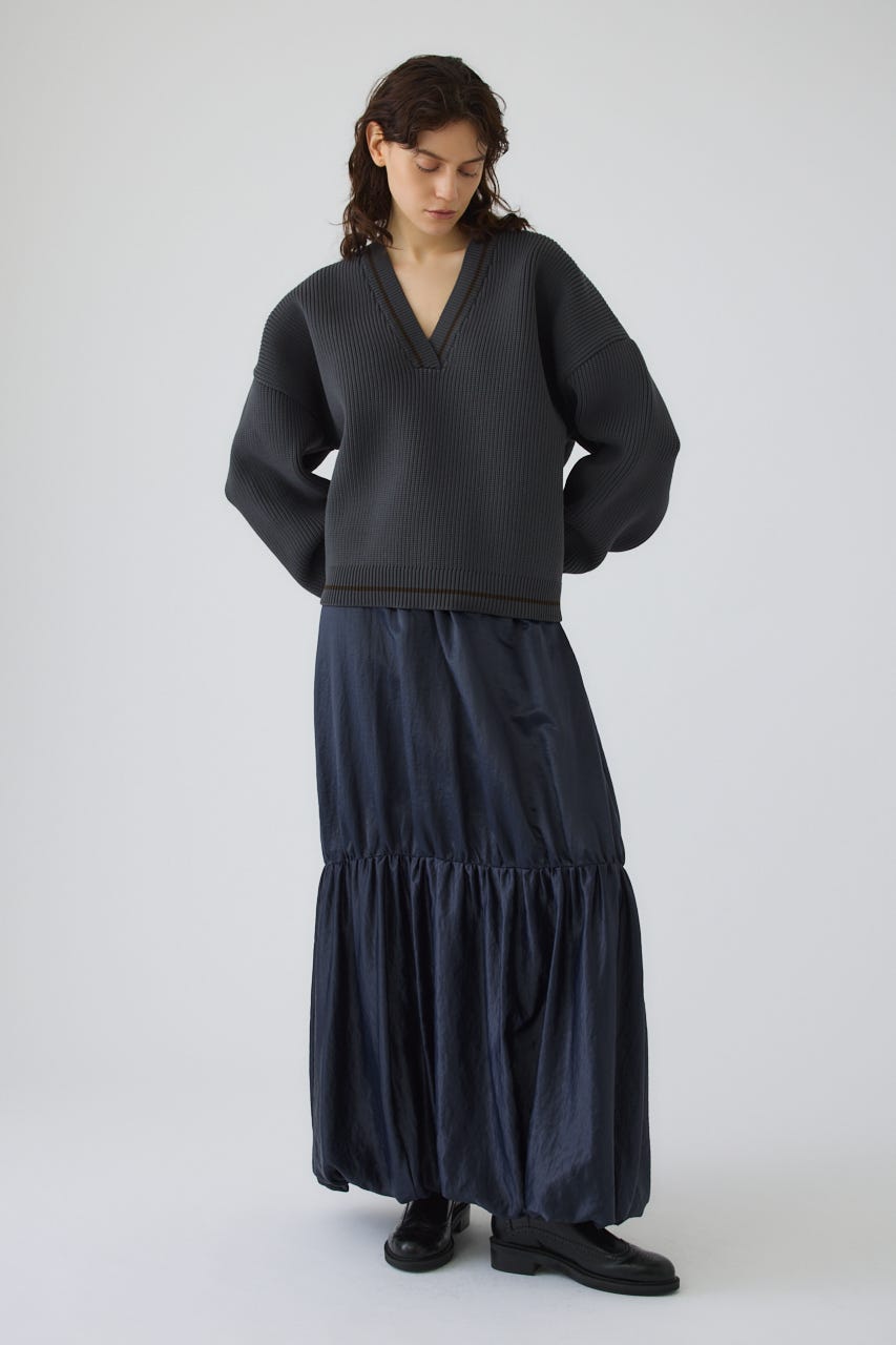 Leather like gather cocoon SK NVY 38